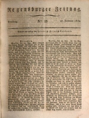 Regensburger Zeitung Freitag 27. Januar 1832