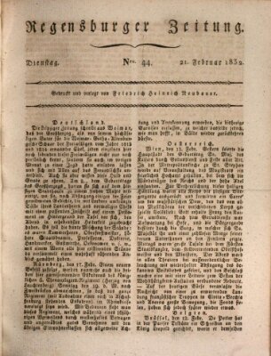 Regensburger Zeitung Dienstag 21. Februar 1832