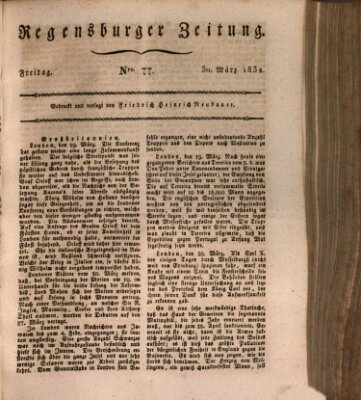 Regensburger Zeitung Freitag 30. März 1832