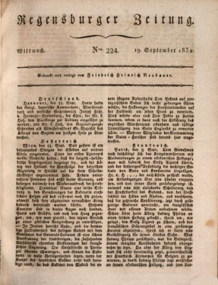 Regensburger Zeitung Mittwoch 19. September 1832