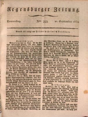 Regensburger Zeitung Donnerstag 20. September 1832