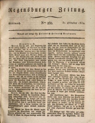 Regensburger Zeitung Mittwoch 31. Oktober 1832