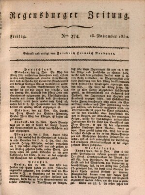 Regensburger Zeitung Freitag 16. November 1832