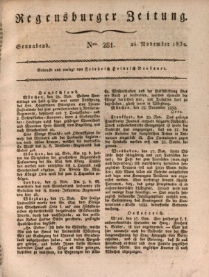 Regensburger Zeitung Samstag 24. November 1832