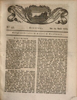 Regensburger Zeitung Freitag 19. April 1833