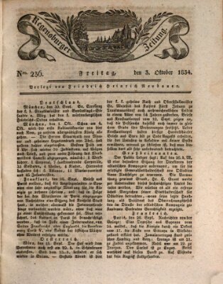 Regensburger Zeitung Freitag 3. Oktober 1834