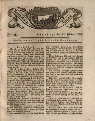 Regensburger Zeitung Dienstag 17. Februar 1835