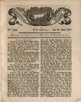 Regensburger Zeitung Dienstag 28. April 1835