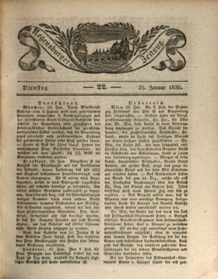 Regensburger Zeitung Dienstag 26. Januar 1836