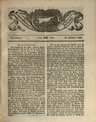 Regensburger Zeitung Dienstag 23. Februar 1836