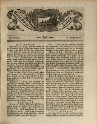 Regensburger Zeitung Dienstag 8. März 1836