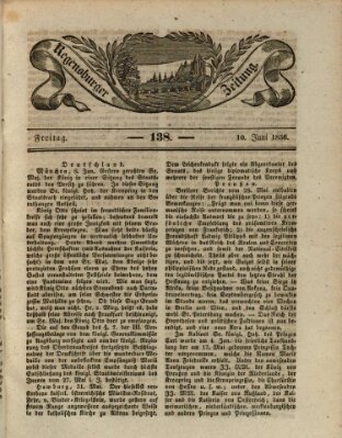 Regensburger Zeitung Freitag 10. Juni 1836