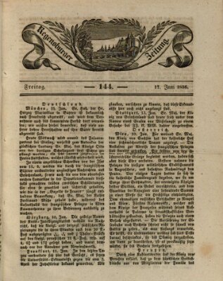 Regensburger Zeitung Freitag 17. Juni 1836