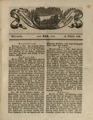 Regensburger Zeitung Mittwoch 12. Oktober 1836