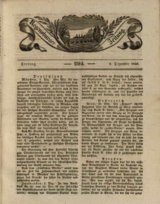 Regensburger Zeitung Freitag 9. Dezember 1836