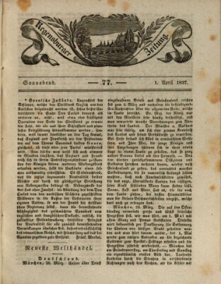 Regensburger Zeitung Samstag 1. April 1837