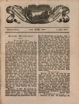Regensburger Zeitung Donnerstag 1. Juni 1837