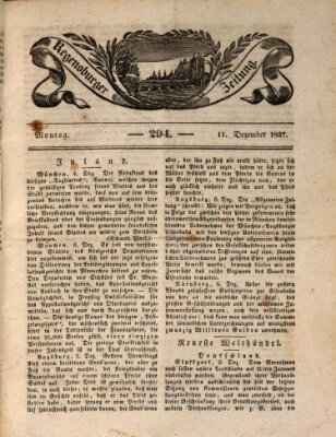 Regensburger Zeitung Montag 11. Dezember 1837
