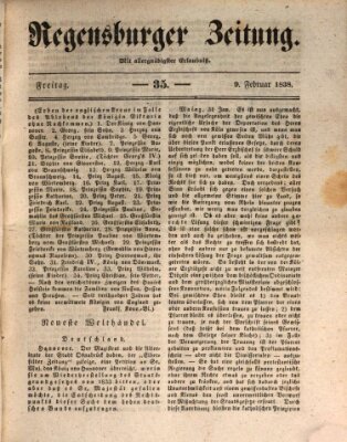 Regensburger Zeitung Freitag 9. Februar 1838