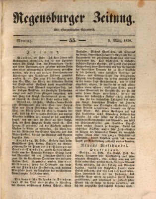 Regensburger Zeitung Montag 5. März 1838