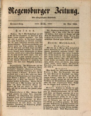 Regensburger Zeitung Donnerstag 10. Mai 1838