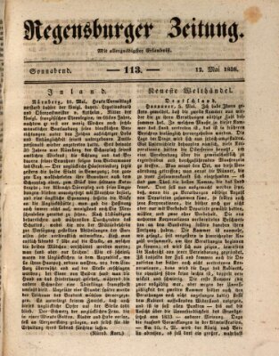 Regensburger Zeitung Samstag 12. Mai 1838