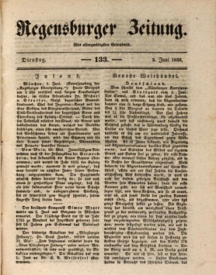 Regensburger Zeitung Dienstag 5. Juni 1838