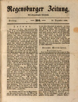 Regensburger Zeitung Freitag 21. Dezember 1838