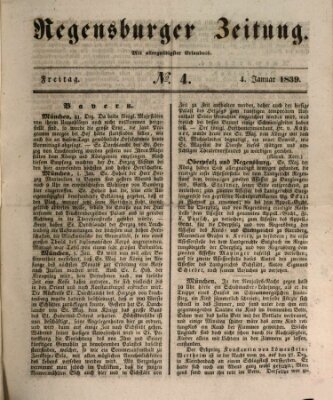 Regensburger Zeitung Freitag 4. Januar 1839