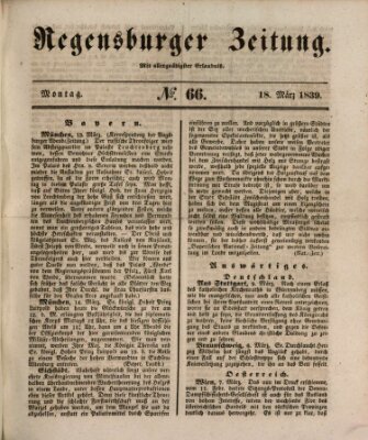 Regensburger Zeitung Montag 18. März 1839
