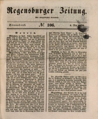 Regensburger Zeitung Samstag 4. Mai 1839
