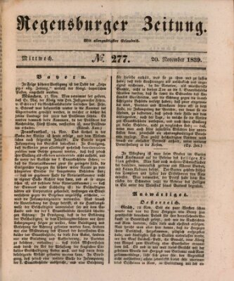 Regensburger Zeitung Mittwoch 20. November 1839