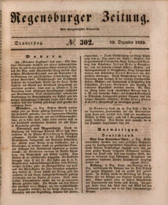 Regensburger Zeitung Donnerstag 19. Dezember 1839