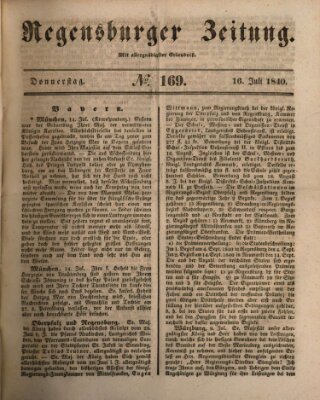 Regensburger Zeitung Donnerstag 16. Juli 1840