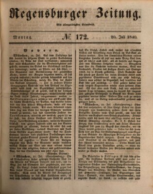 Regensburger Zeitung Montag 20. Juli 1840
