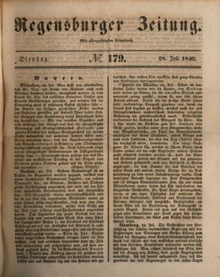 Regensburger Zeitung Dienstag 28. Juli 1840