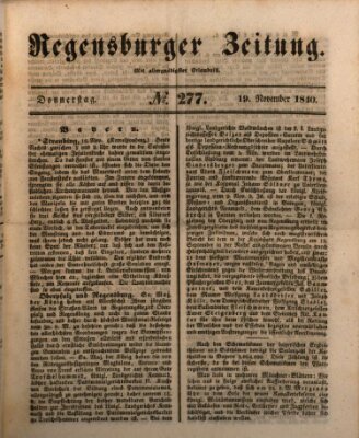 Regensburger Zeitung Donnerstag 19. November 1840