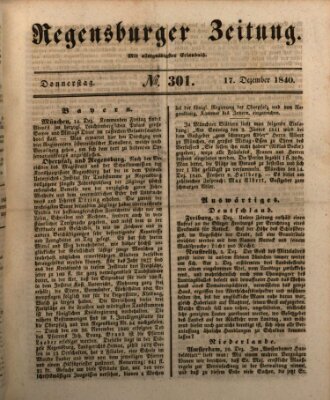 Regensburger Zeitung Donnerstag 17. Dezember 1840