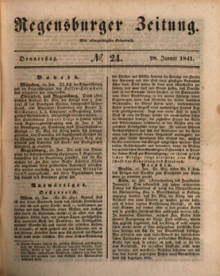 Regensburger Zeitung Donnerstag 28. Januar 1841