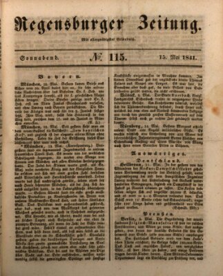 Regensburger Zeitung Samstag 15. Mai 1841