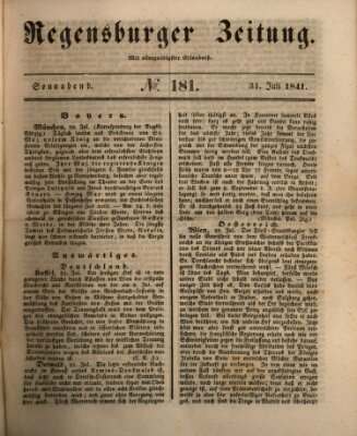 Regensburger Zeitung Samstag 31. Juli 1841