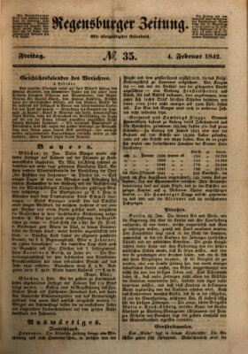Regensburger Zeitung Freitag 4. Februar 1842