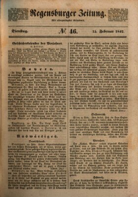 Regensburger Zeitung Dienstag 15. Februar 1842