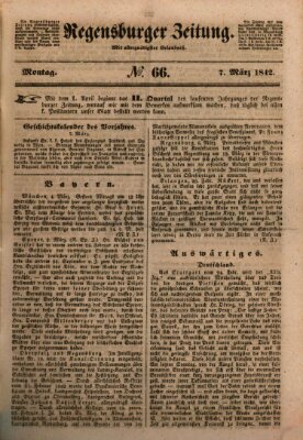 Regensburger Zeitung Montag 7. März 1842