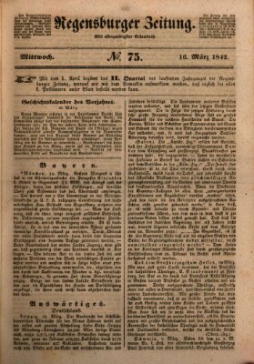 Regensburger Zeitung Mittwoch 16. März 1842