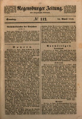 Regensburger Zeitung Sonntag 24. April 1842