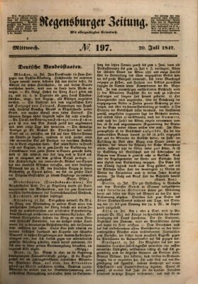 Regensburger Zeitung Mittwoch 20. Juli 1842