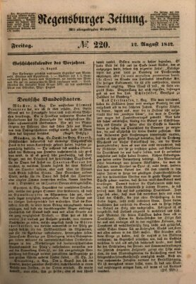 Regensburger Zeitung Freitag 12. August 1842