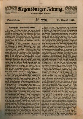 Regensburger Zeitung Donnerstag 18. August 1842