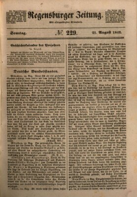Regensburger Zeitung Sonntag 21. August 1842
